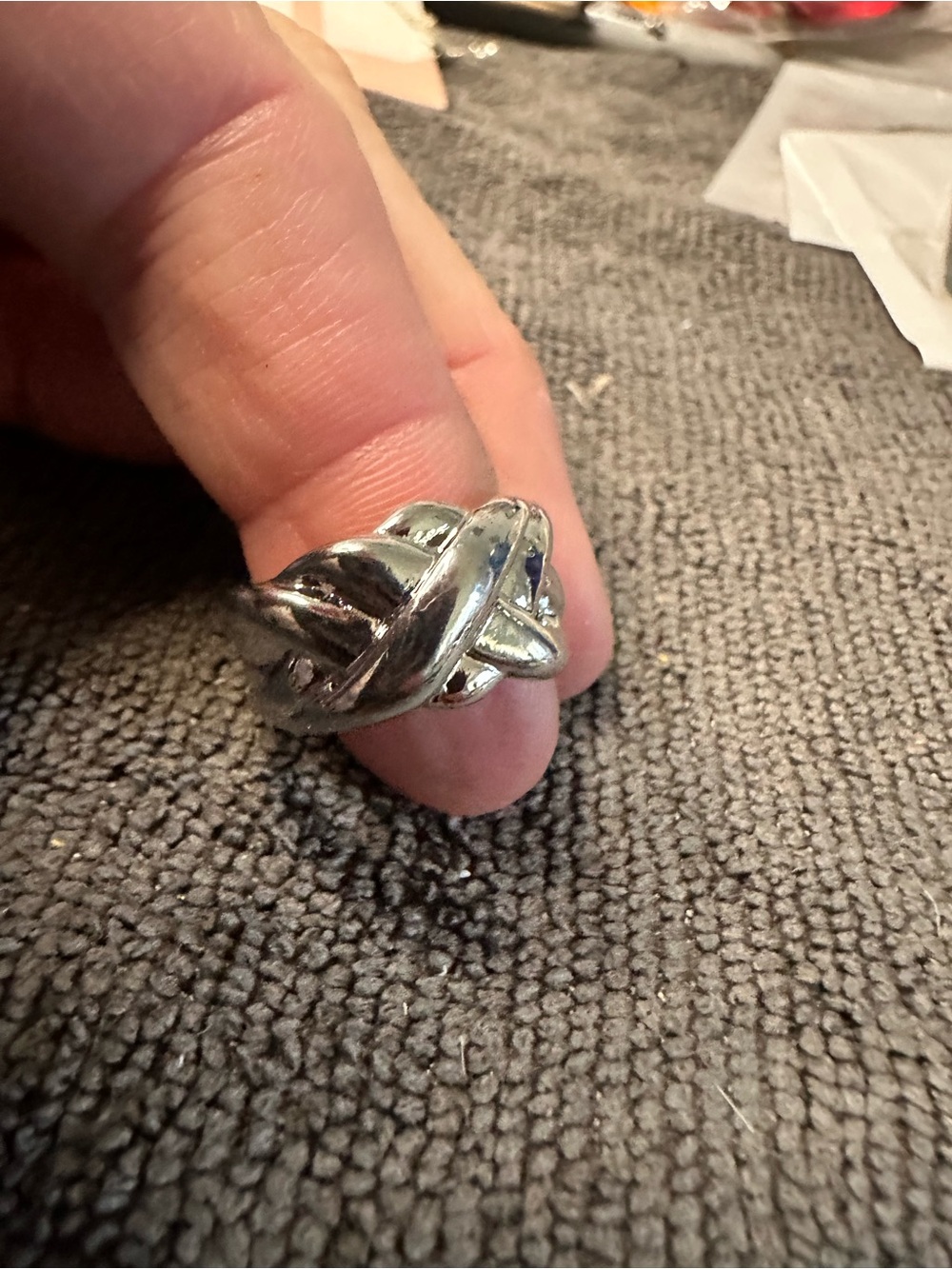 Woman’s Silver Knot Ring - Classic Braided Design size 7